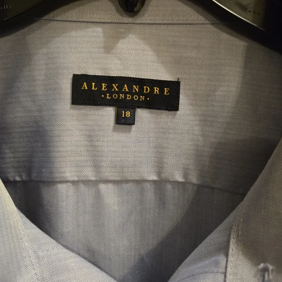 NWT Elegant Blue Dress Shirt by Alexandre London - Picture 3 of 5